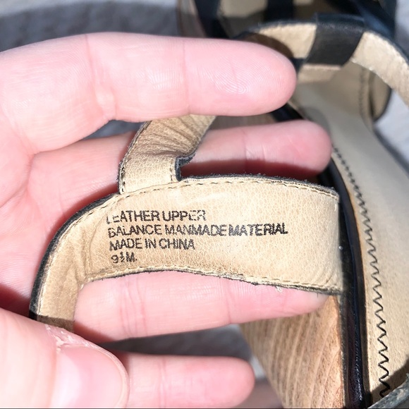 BP T-Sandal Basket Weave Stacked Heel Black 9.5 - Picture 12 of 16